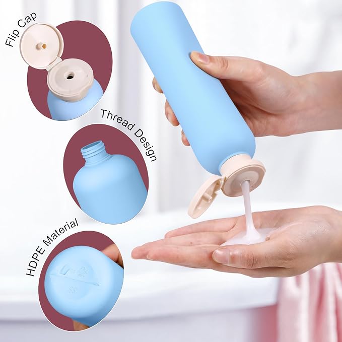 Travel Shampoo Bottle, Empty Plastic Squeeze Bottles 8.8oz - Image 3