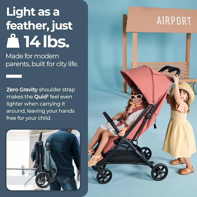 Inglesina Quid³ Stroller, Aurora Pink - Image 4