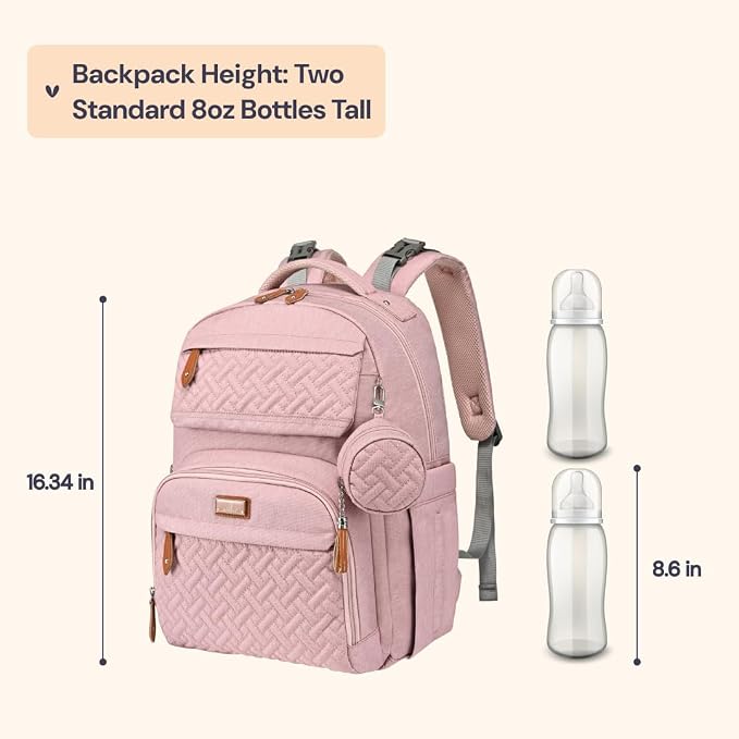 BabbleRoo Diaper Bag Backpack, Travel Backpack - Image 2