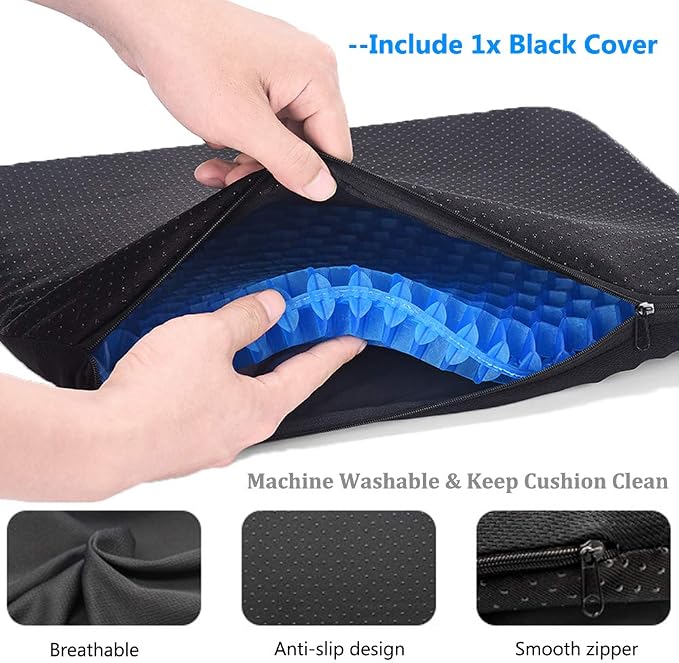 Gel Seat Cushion, Office Seat Cushion Chair Pads - Image 5