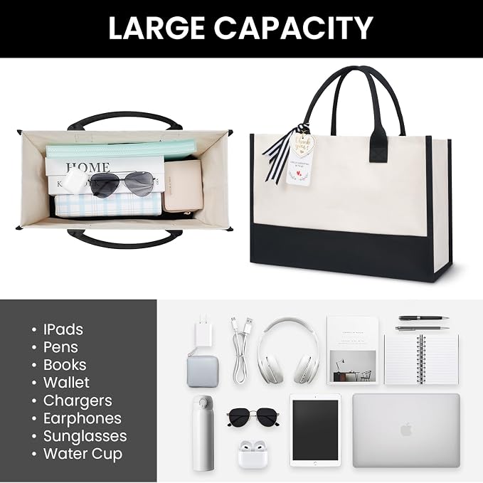 BAGAIL Initial Tote Bag, Personalized Birthday Gifts - Image 7