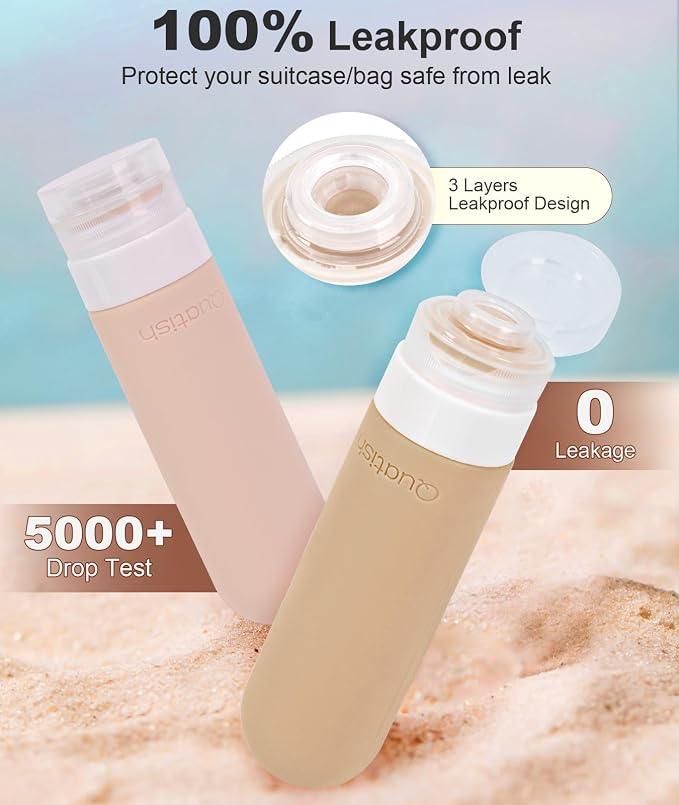 Quatish Travel Bottles for Toiletries, Original Patented Leak Proof Travel Size - Image 3