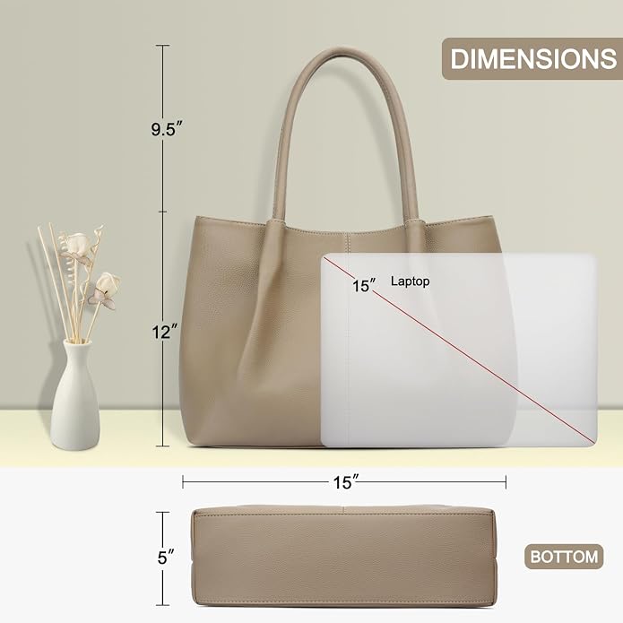 KKXIU Tote Bag for Women Vegan Leather Shoulder Purse Large Capacity Travel Bag - Image 7