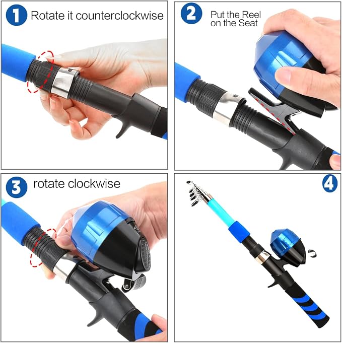 Collapsible Telescopic Fishing Rod and Reel Combo Push Button Small Fishing - Image 6