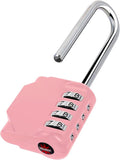 CL21RQ 2.6 Inch Long Shackle Combination Lock, 4 Digit Combination Padlock Set by KAWAHA