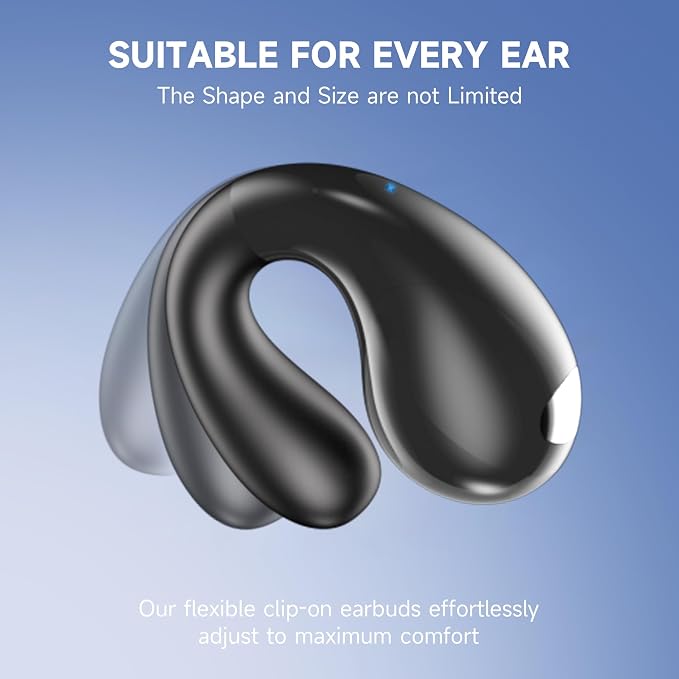 Open Ear Earbuds Wireless Bluetooth 6.1 Earphones, Flexible Clip On Ear buds - Image 5