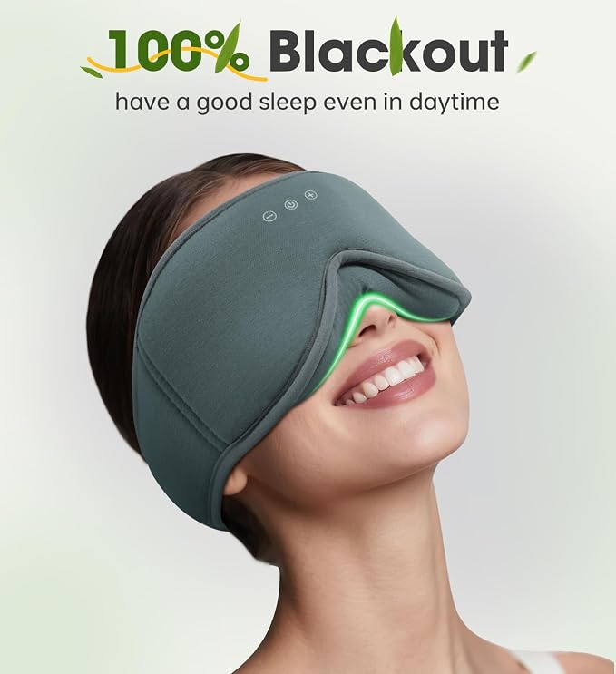 Bamboo Cotton Sleep Mask with Bluetooth Wireless Headphones - Image 7