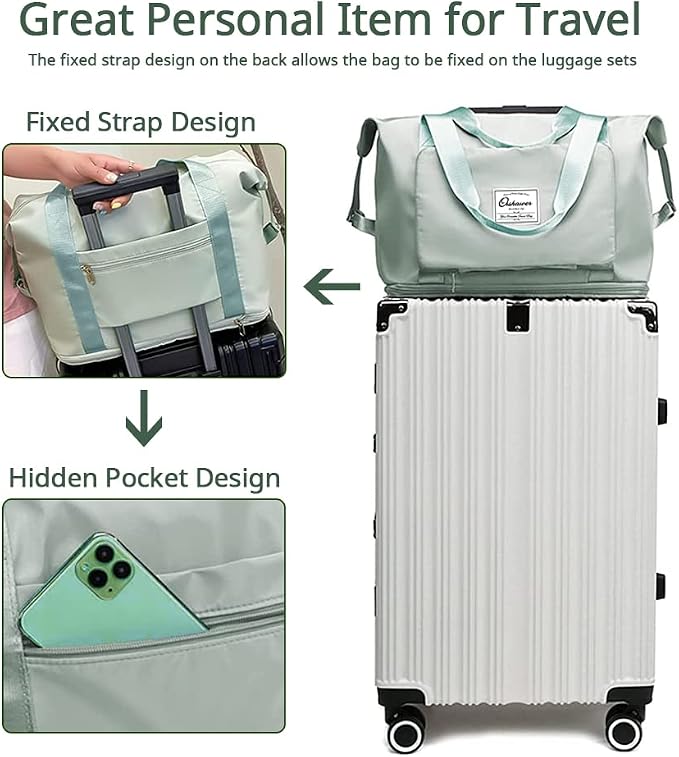 Large Capacity Foldable Travel Bag Expandable Portable Carry on Bag Dry&Wet - Image 3