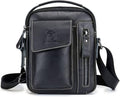 KPYWZER Genuine Leather Shoulder Bag Small Men Messenger Pack Handbag Sling by KPYWZER
