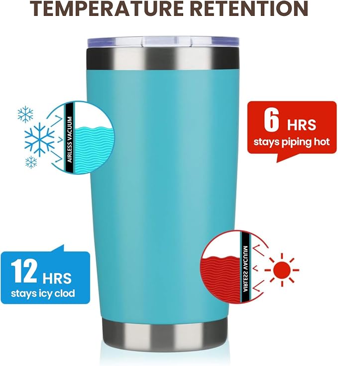 MEWAY 20oz Tumbler 4 Pack Double Wall Vacuum Insulated Travel Mug Bulk - Image 6