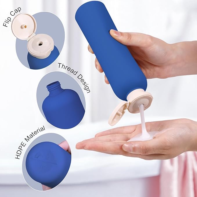 Travel Shampoo Bottle, Empty Plastic Squeeze Bottles 8.8oz - Image 2