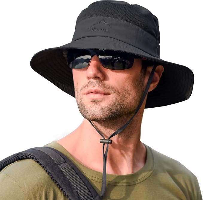 Sun Hats for Men Women Fishing Hat UPF 50+ Breathable Wide Brim Summer UV by Rosoz