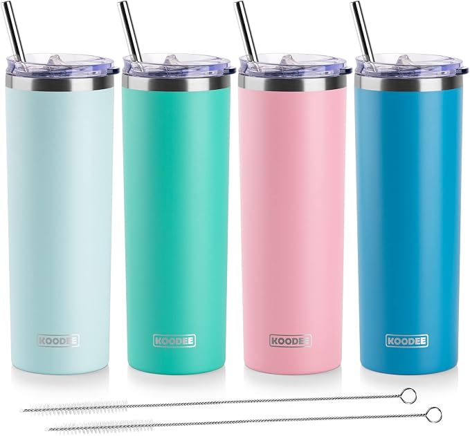 koodee 20 oz Stainless Steel Skinny Tumbler Double Wall Insulated Water Tumbler by koodee