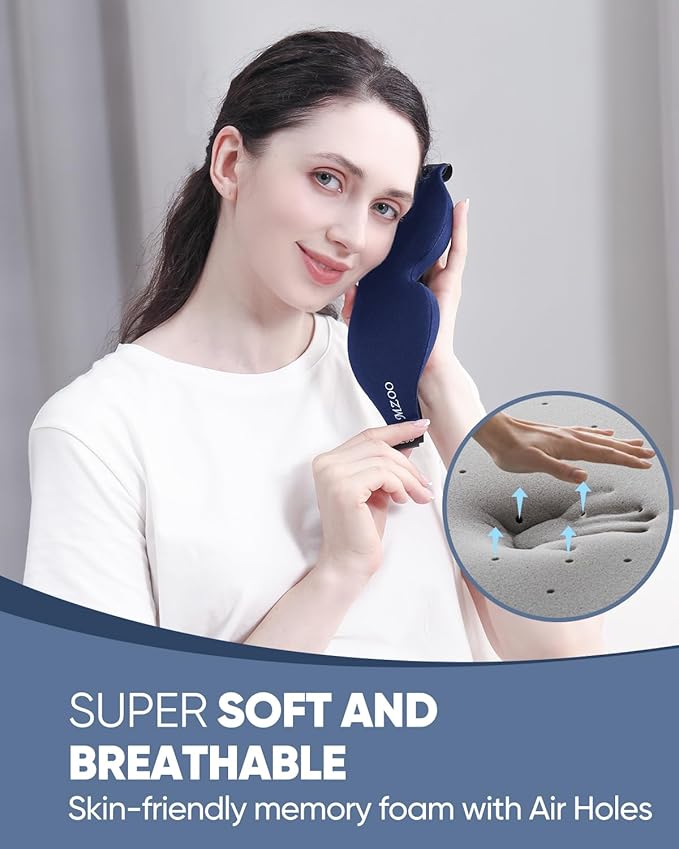 MZOO Sleep Eye Mask for Side Sleeper Men Women, Zero Eye Pressure 3D Sleeping - Image 5