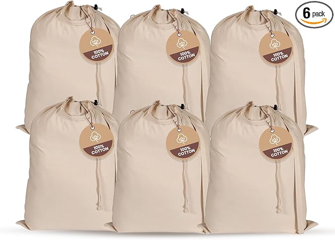 LFH Home Large Premium 100% Cotton Canvas Laundry Bag by LFHHomePrivateLimited
