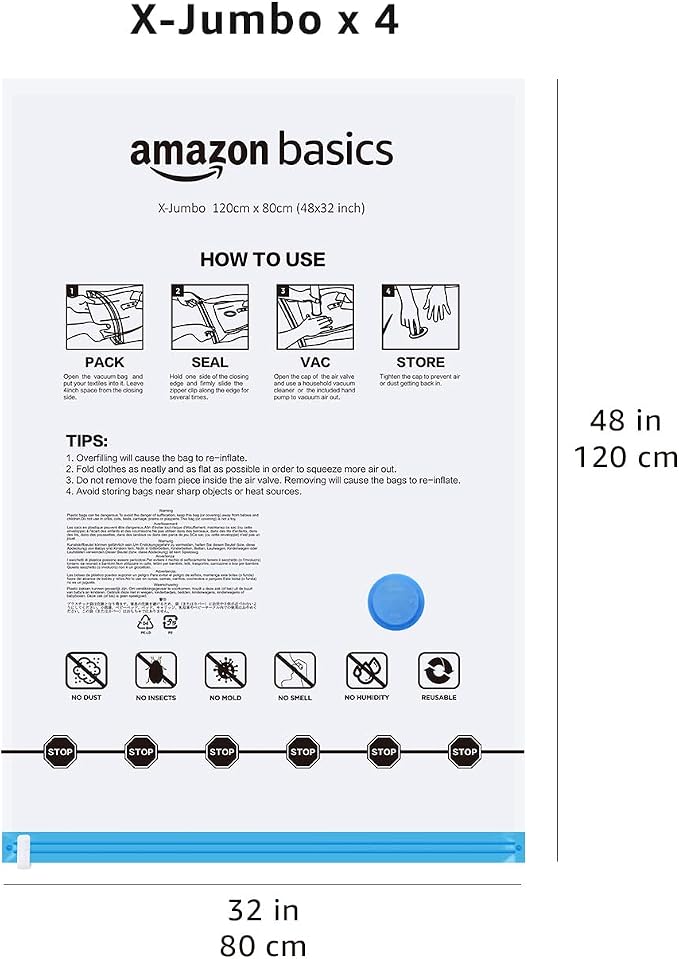 Amazon Basics Vacuum Compression Space Saving Storage Bags - Image 7