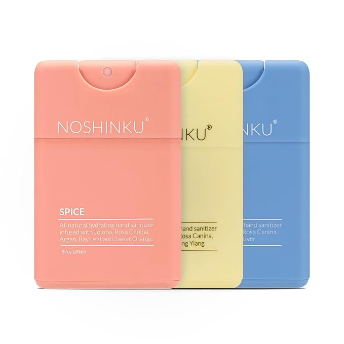 Noshinku - Refillable Hand Sanitizer Discovery Deux 3-Pack, Travel Size Spray by Noshinku