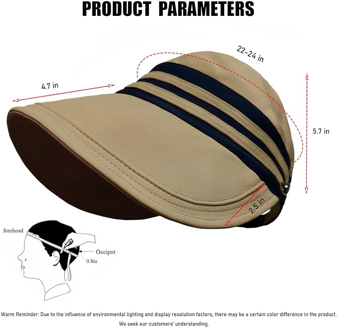 Sun Hats for Womens Wide Brim UV Protection Fishing Hats Packable Reversible - Image 6