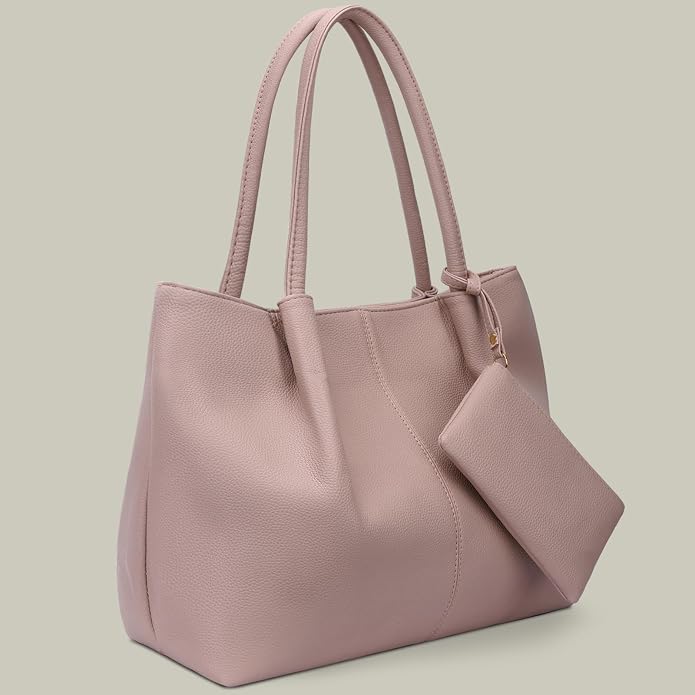 KKXIU Tote Bag for Women Vegan Leather Shoulder Purse Large Capacity Travel Bag - Image 2