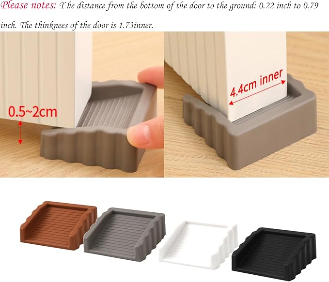 3 Pack Coffee Color Door Stoppers Doorstop, Rubber Door Stoppers Wedges - Image 2