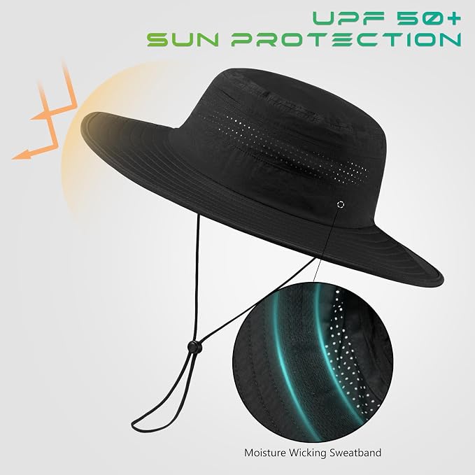 UPF 50+ Foldable Brim Water-Resistant Sun Bucket Hat - Image 3