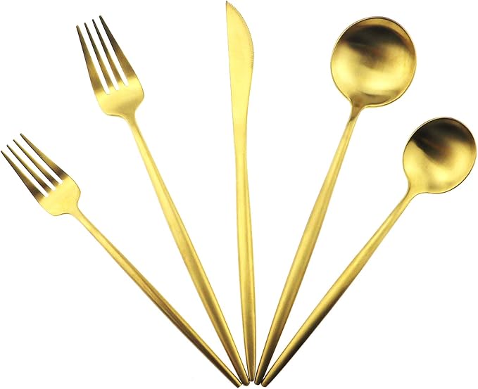 Gugrida 20-Piece 18/10 Stainless Steel Flatware Silverware, Luxury Dinnerware by Unknown
