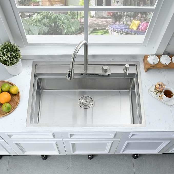 33 Inch Drop In Waterfall Kitchen Sink Workstation-Bokaiya 33x19 Drop In - Image 2