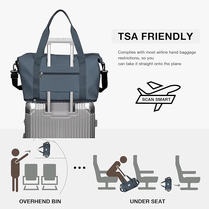 Travel Duffel Bag, Sports Tote Gym Bag, Shoulder Weekender Overnight Bag - Image 4