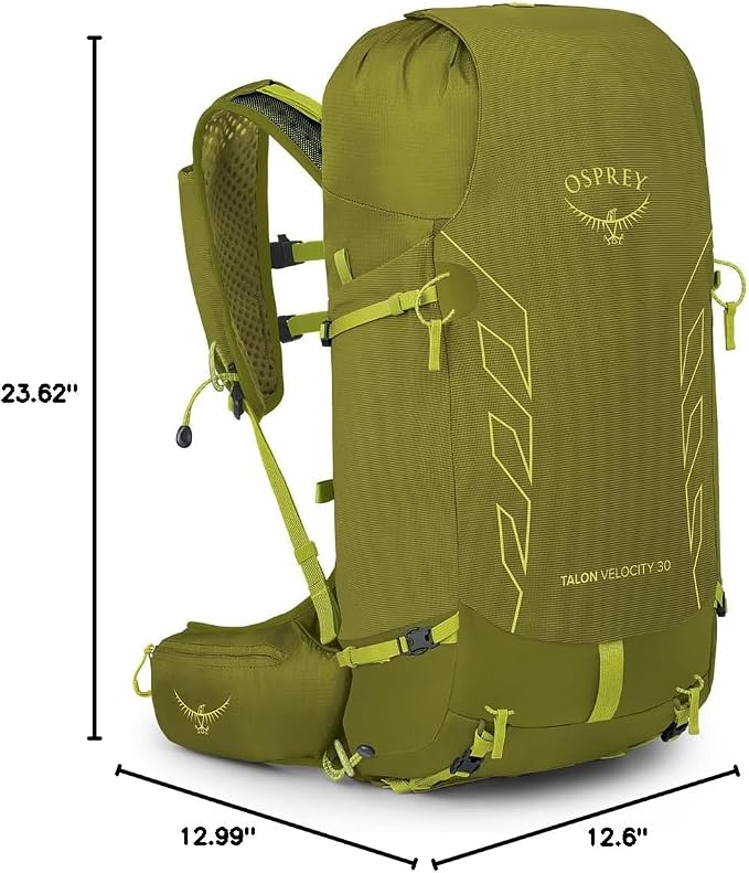 Osprey Talon Velocity 30L Men's Hiking Backpack, Matcha Green/Lemongrass - Image 14