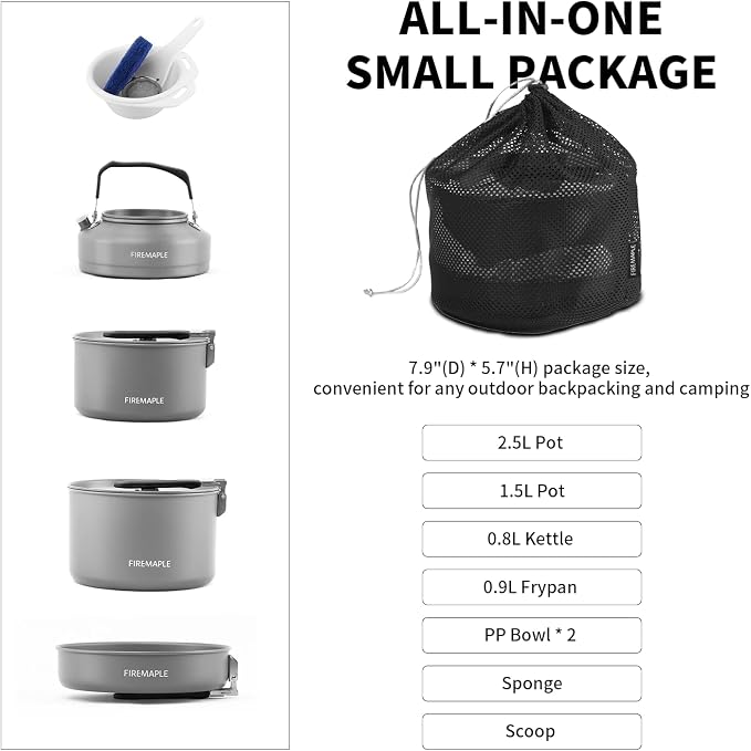Fire-Maple Feast 4 Piece Camping Cookware Cookware Cookware Kit Outdoor - Image 3