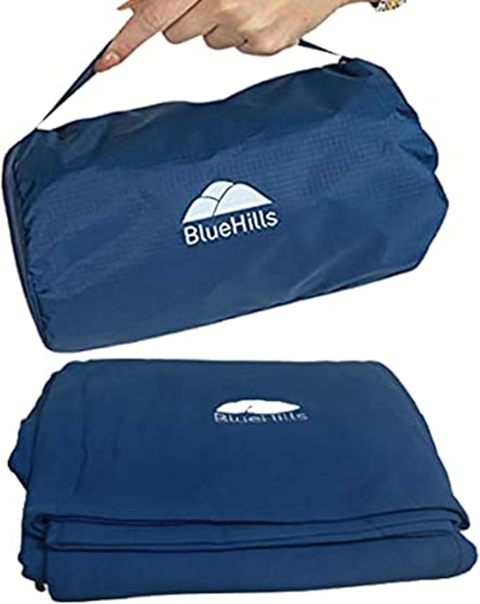 BlueHills Ultra Compact Travel Blanket Pillow in Portable Bag Case by BlueHills