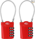 ZHEGE TSA Luggage Locks, Travel Locks TSA Approved, 4 Digit Cable Luggage Lock by ZHEGE