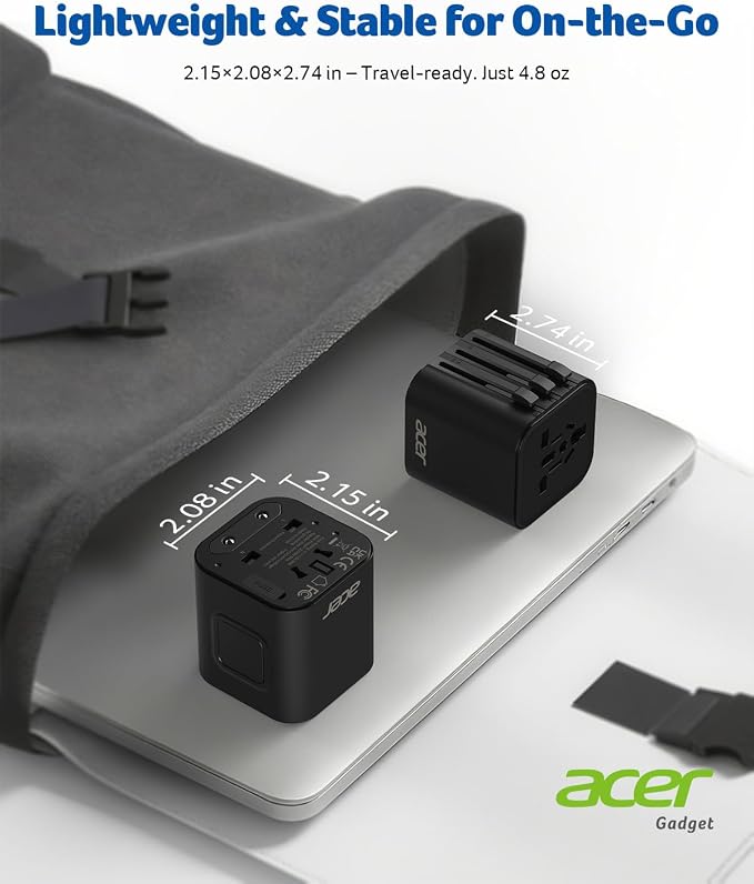 Acer US to Europe Plug Adapter, Universal Travel Adapter, International Power - Image 4