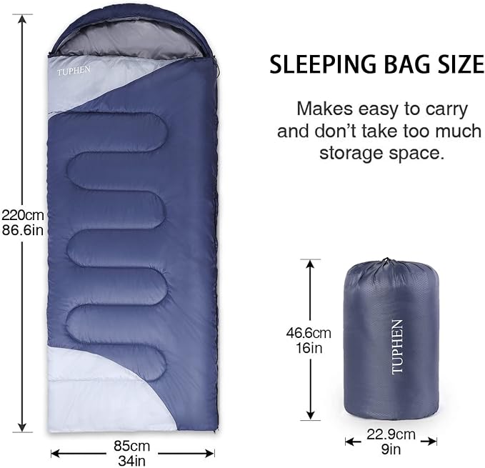 tuphen- Sleeping Bags for Adults Kids Boys Girls Backpacking Hiking Camping - Image 2