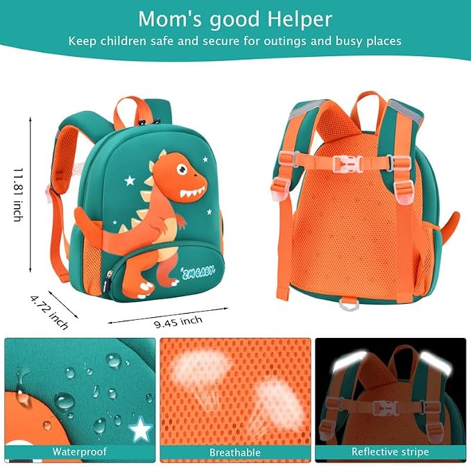 Padgene Toddler Backpacks Kids Preschool Backpack Waterproof Neoprene Animal - Image 5
