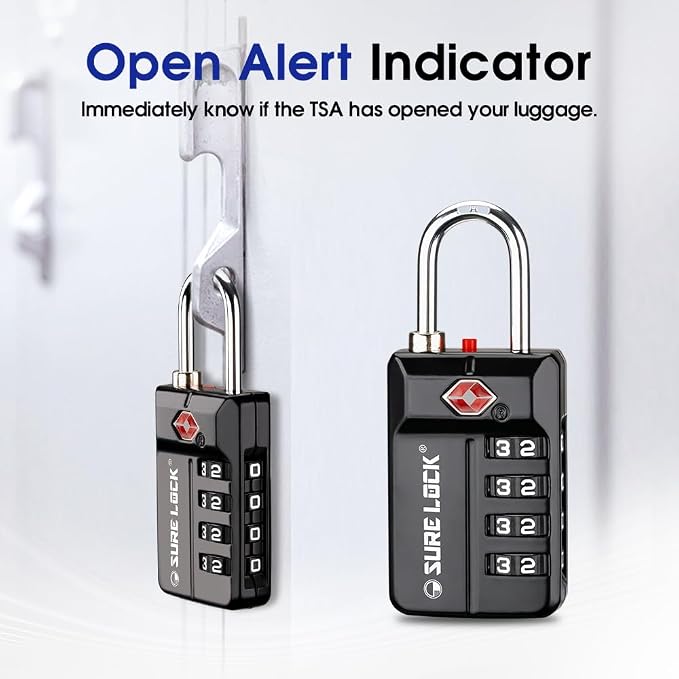 SURE LOCK TSA Approved 4-Digit Resettable Combination Luggage Lock - Image 3