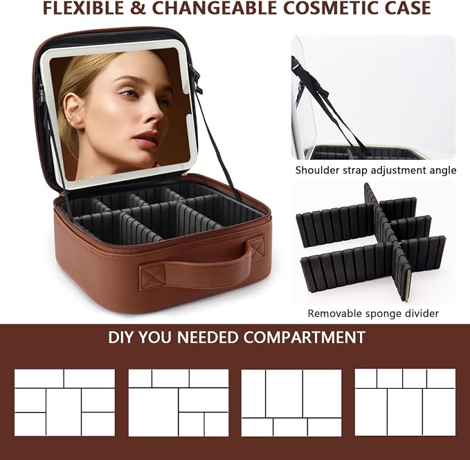 Travel Makeup Bag for Women and Makeup Artists Cosmetic Organizer Large Makeup - Image 2