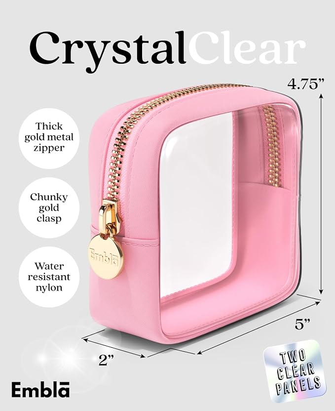 Clear Makeup Bag Zipper Pouch, Transparent Cosmetic Case Organizer, TSA - Image 2