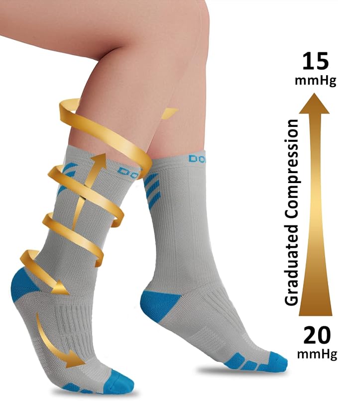 DOVAVA Dri-tech Compression Crew Socks, Comfort Boost Circulation - Image 3