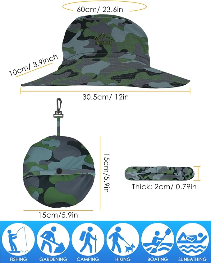 BROTOU Foldable Bucket Hats for Women/Men, UPF 50+ Wide Brim Sun Hat, - Image 6