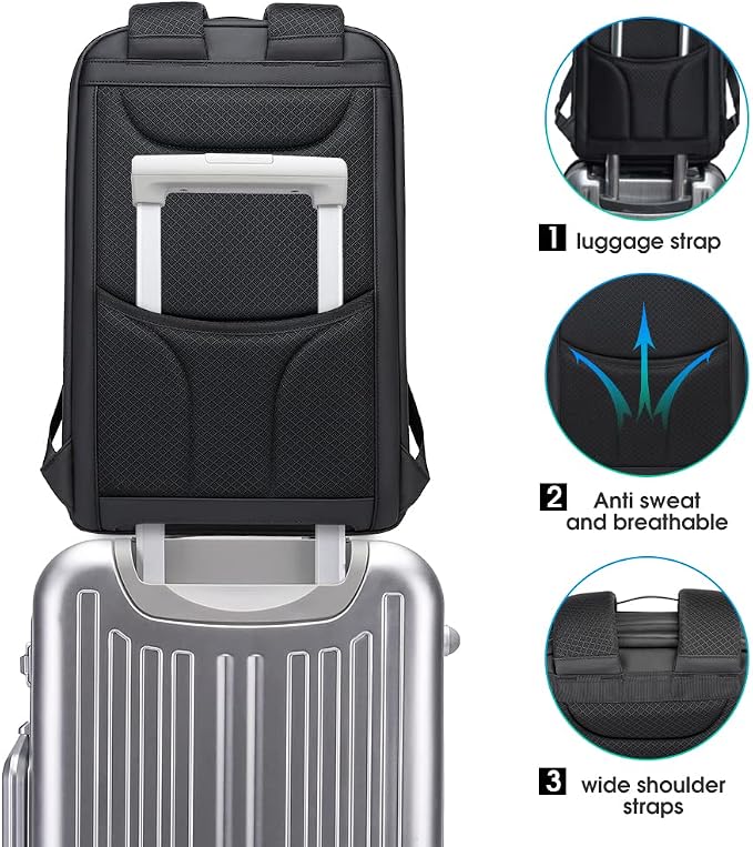 BANGE Anti Theft Business Backpack Fits 15.6 Inch Laptop, Smart Work Backpack - Image 7