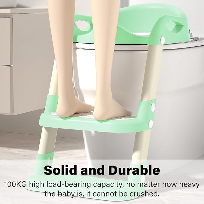 Potty Training Seat with Step Stool Ladder, Adjustable Foldable Potty Seat - Image 4