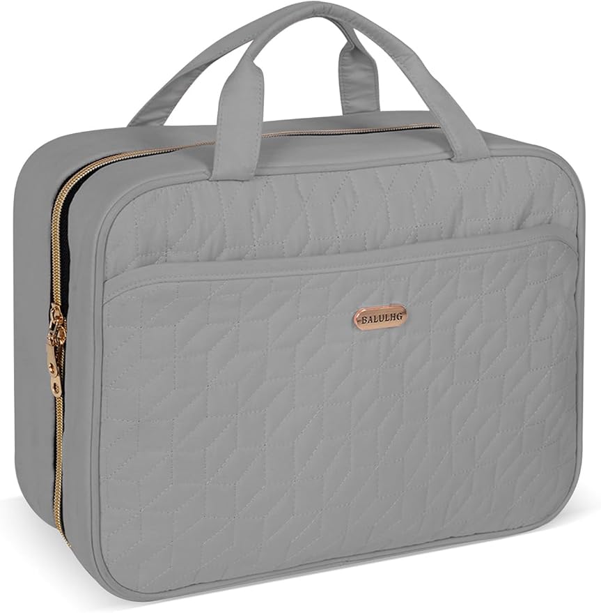 Grey Toiletry Bag, Makeup Organizer, Travel Bag by BALULHG