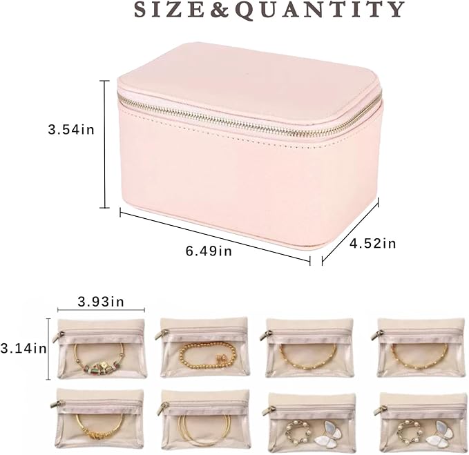 Jewelry Box Organizer for Women, Small Travel Jewelry Case, Mini Travel Jewelry - Image 7
