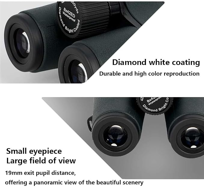 10x42ED Compact Binoculars for Adults – High-Powered BAK4 Prisms, Diamond White - Image 6