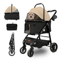 Dog Cat Stroller, Foldable 4 Wheels Dog Stroller by quolliter
