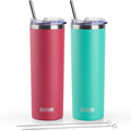 koodee 20 oz Tumbler with Lid and Straw-2 Pack Stainless Steel Double Wall by koodee