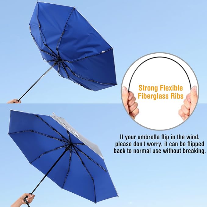 G4Free UPF 50+ UV Protection Large Travel Umbrella 42/46 Inch Auto Open Close - Image 5
