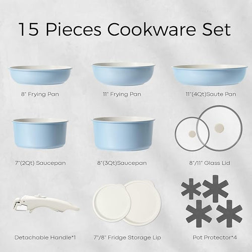 15Pcs Pots and Pans Set Non Stick, Cookware Sets - Image 2