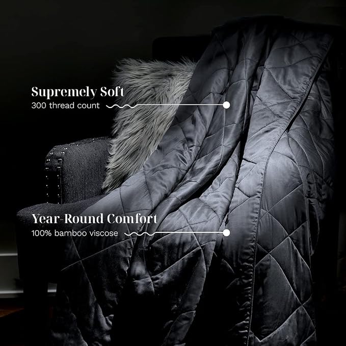 LUXOME Lightweight Blanket | 100% Rayon from Bamboo Fabric & Fill | Full/Queen - Image 3
